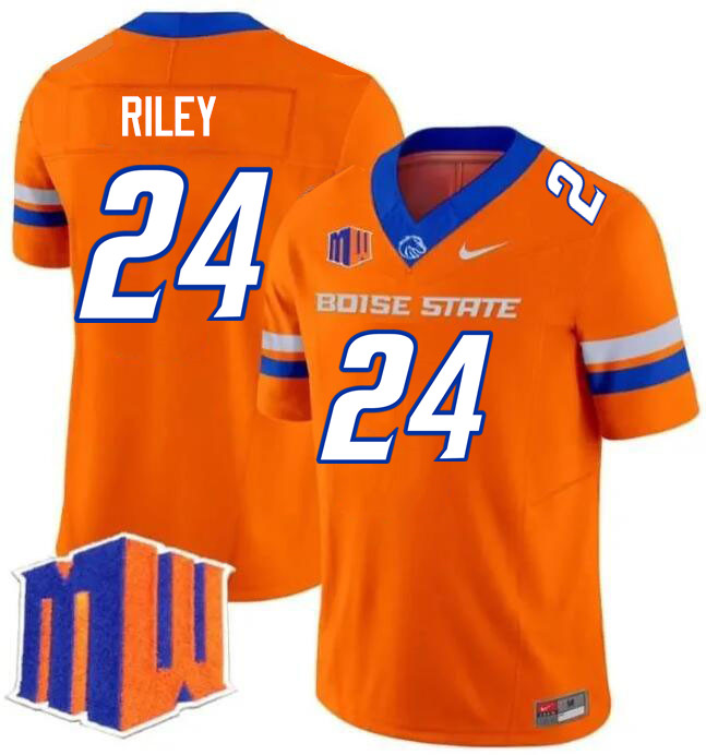 Dylan Riley Jersey, Boise State Broncos #24 Dylan Riley Football Jersey College Uniforms-Orange